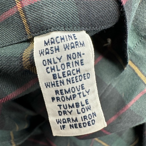 Ralph Lauren Sz L Long Sleeve Shirt Green Blue Plaid Classic Fit Button Down S4 - Picture 5 of 5